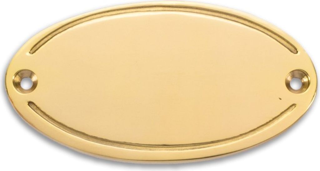 Metallschild »Messingschild, oval - 99 x 50 x 4 mm - Form Produktbild 