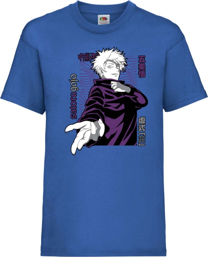 Kinder T-Shirt Japan Animation Manga Anime Comics Jujutsu Anime Manga Kaisen Satoru Gojo 02 Var-045- Gojo 02, 5-6 Jahr - 116 / Blau