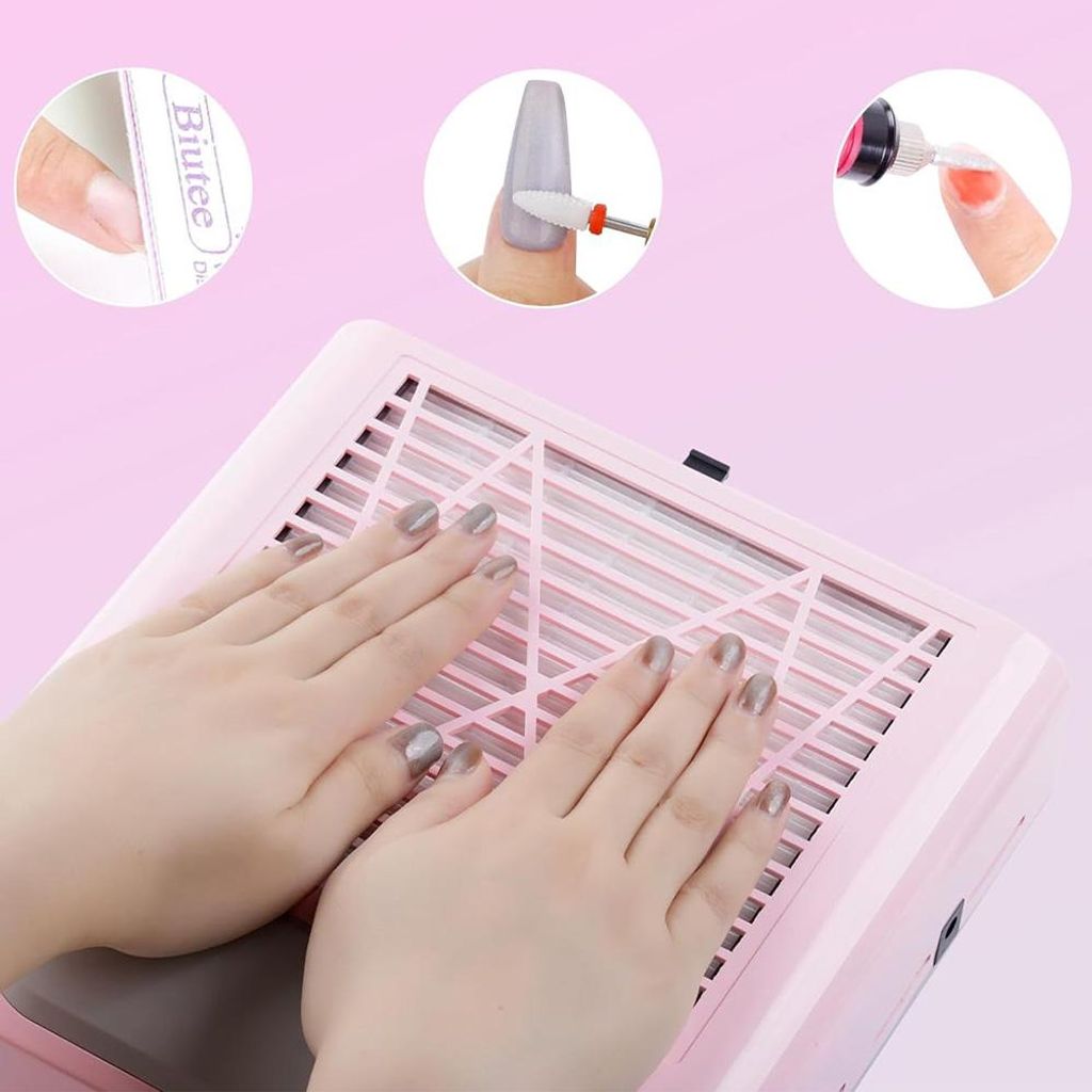 Maniküre-Sets, Maniküre-Pediküre-Set, Nagelstaubsauger, Nagel Staubabsaugung, 80W, abnehmbar, automatische Induktion, effiziente Staubentfernung