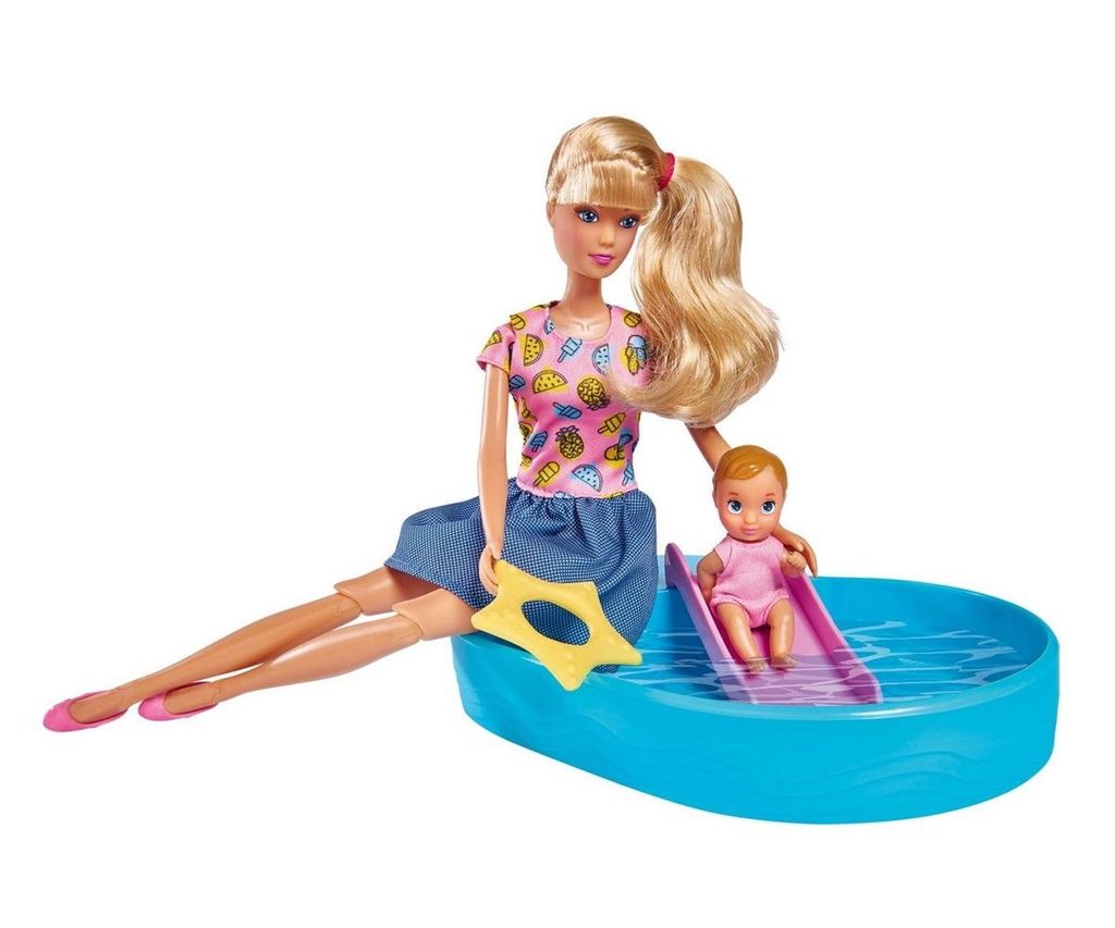Simba Steffi Love Pool Fun Rutsche Schwimmreifen Badespaß Puppe Baby ab 3 Jahre