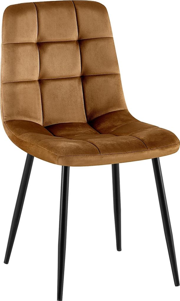 CLP Esszimmerstuhl Antibes Samtbezug gepolstert mit Rückenlehne bis 150 kg Farbe:braun