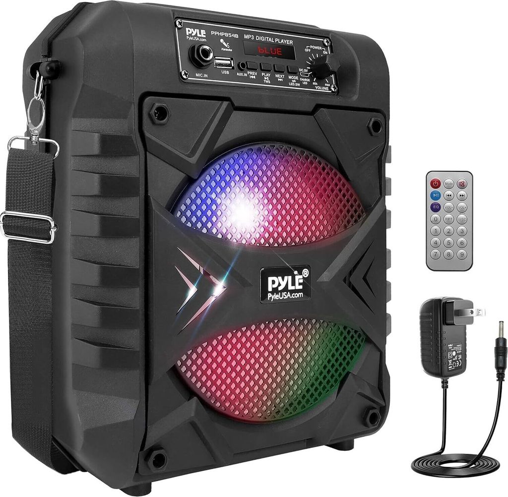 Pyle Partybox - Bluetooth Lautsprecher Groß, PA Anlage, Musikbox, Karaoke Box, 300W, 8" Subwoofer, Tragbare Musikboxen mit wiederaufladbarem Akku