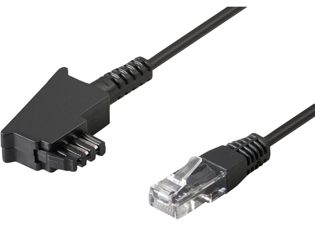 Goobay 51236, 15 m, TAE (F), RJ-45, Černá, Samec, Samec Obrázek produktu 