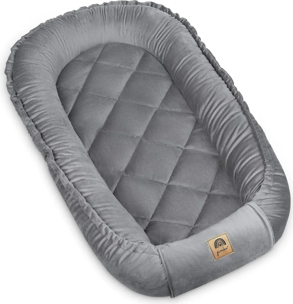 Cocon Réducteur de Lit 60x90cm PIMKO pour Nouveau-né - RoyalGrey Velvet