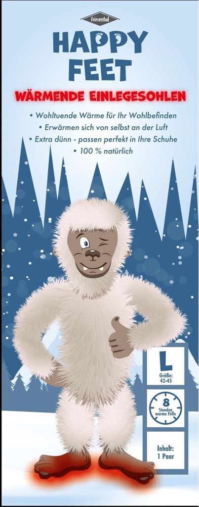 Friesenthal Happy Feet wärmende Einlegesohlen Größe L (42-45) 5 Paar