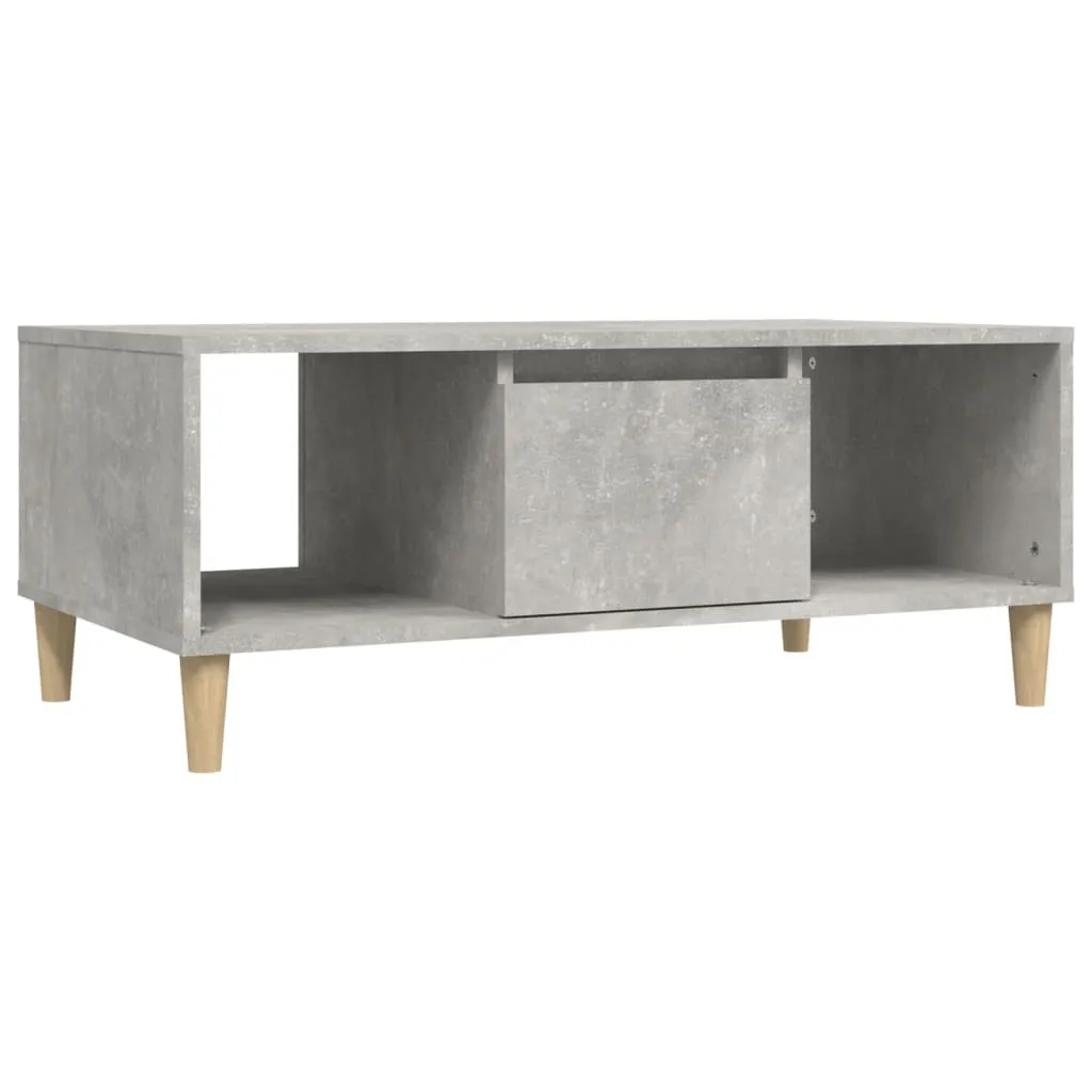 SYFAX™ Tavolino Salotto 90x50 Grigio Cemento in Legno Multistrato
