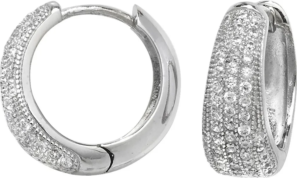 Boucles d'Oreilles Argent 925 Serties Zirconium Brillant 17mm - TRS22699