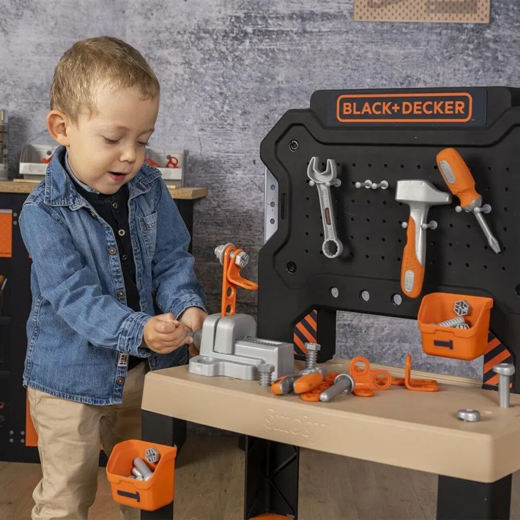 Smoby Black+Decker Établi avec Perceuse et Fonctions de Construction - 4