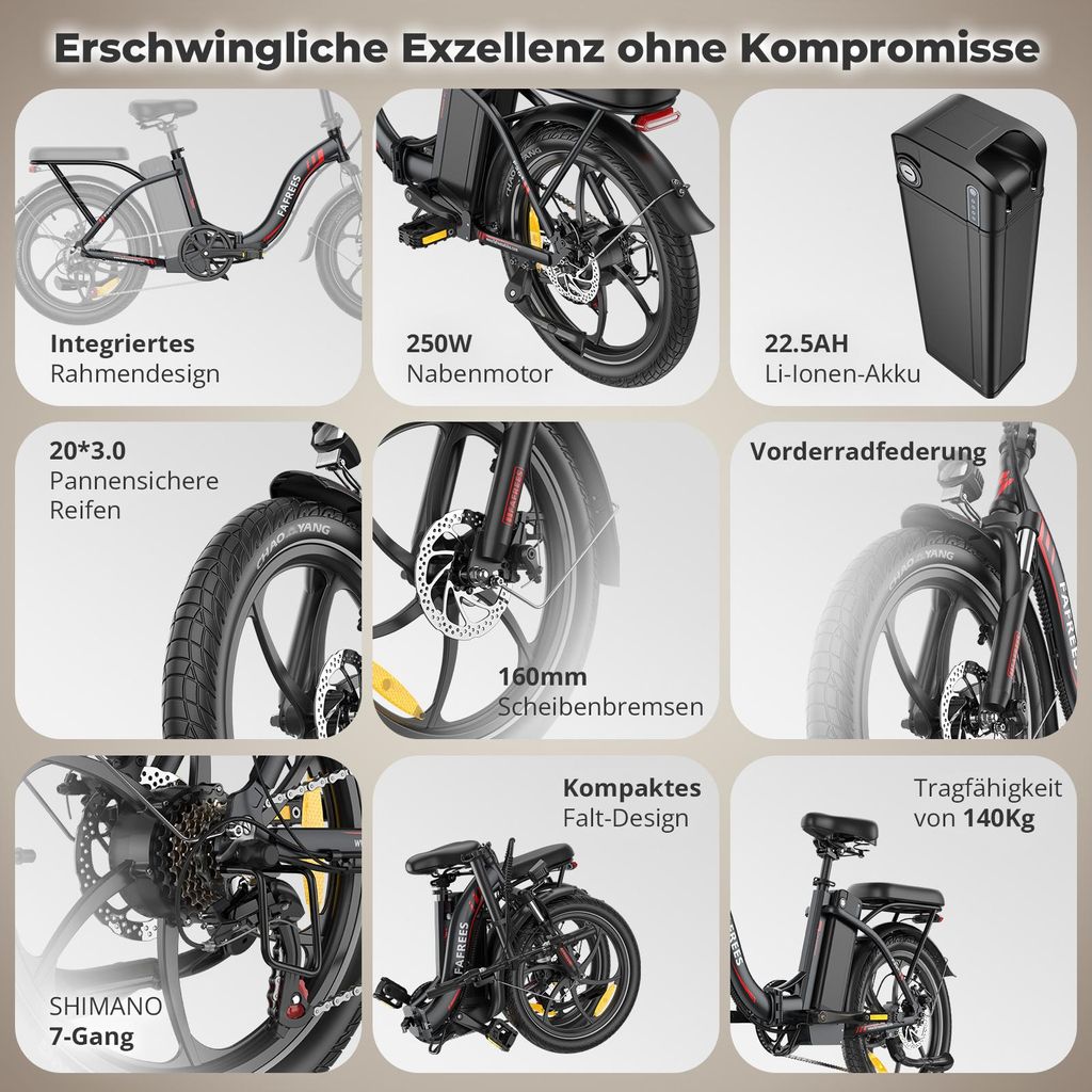 20 Zoll Fat Tire E Bike, Klapprad Elektrofahrrad
