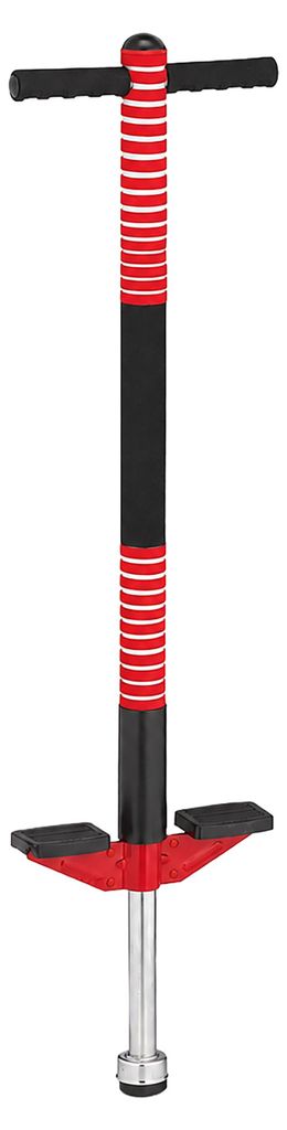 Relaxdays Pogo Stick, für Kinder, Springstock bis 35 kg, gepolststert, Sprungstab outdoor, rutschfest, Edelstahl, rot