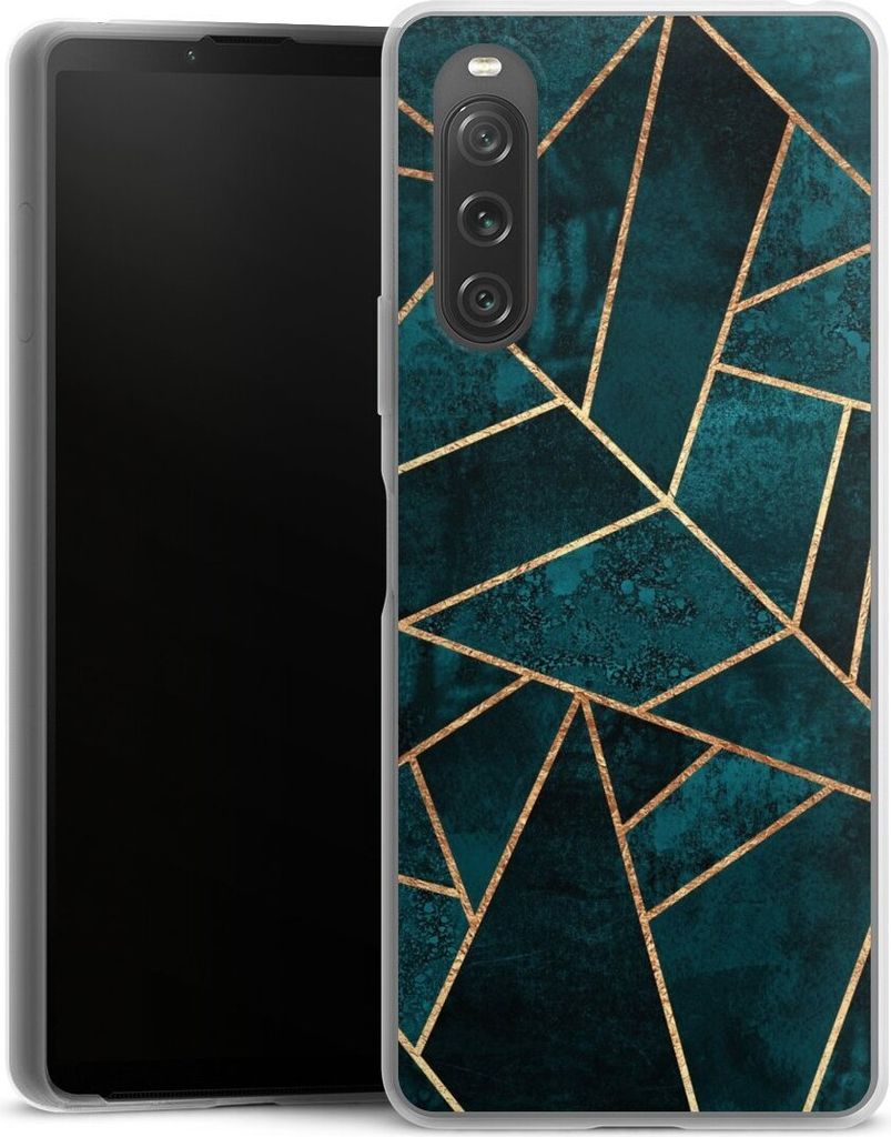 DeinDesign Slim Hülle für Sony Xperia 10 V Silikon Case Ultra Dünn Handyhülle Elisabeth Fredriksson Gold & Kupfer Stein