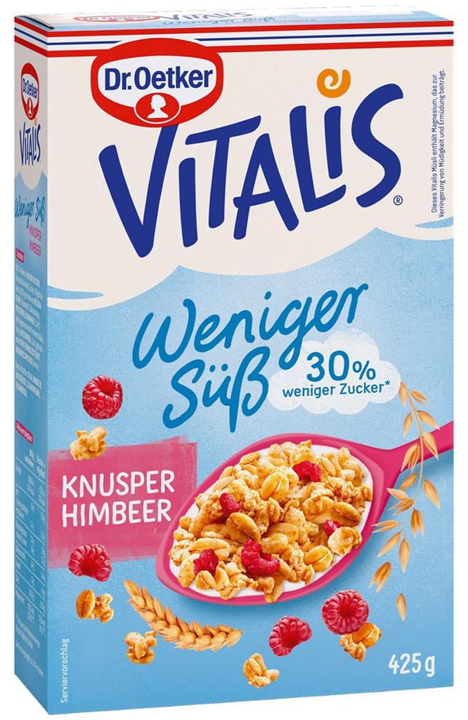 Vitalis Less Sweet Crunchy Raspberry 0,425kg Obrázek produktu 