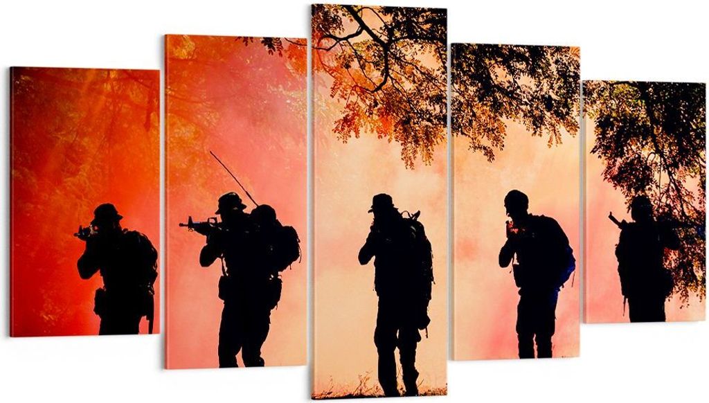 Bild auf Leinwand - Leinwandbild - Soldat Gewehr - 160x85cm Produktbild 