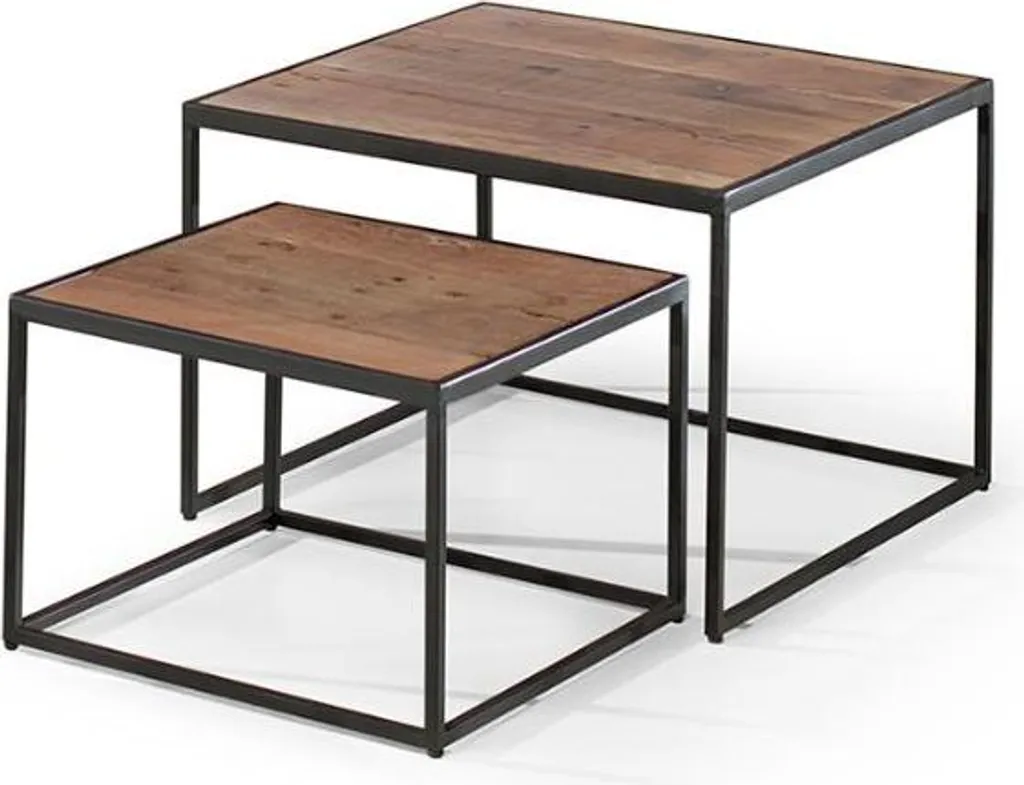 Tables gigognes Quinn bois exotique et métal pour un salon moderne chic