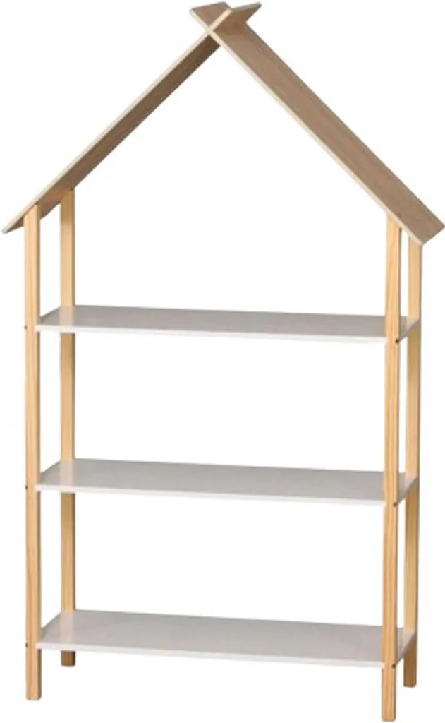 Étagère de Rangement pour Livres Enfant en Bambou et Blanc - Design Chic