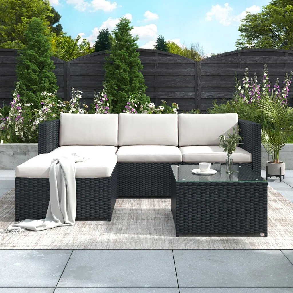 Mobilier de jardin canapé d'angle pour grandes terrasses et balcons - 7