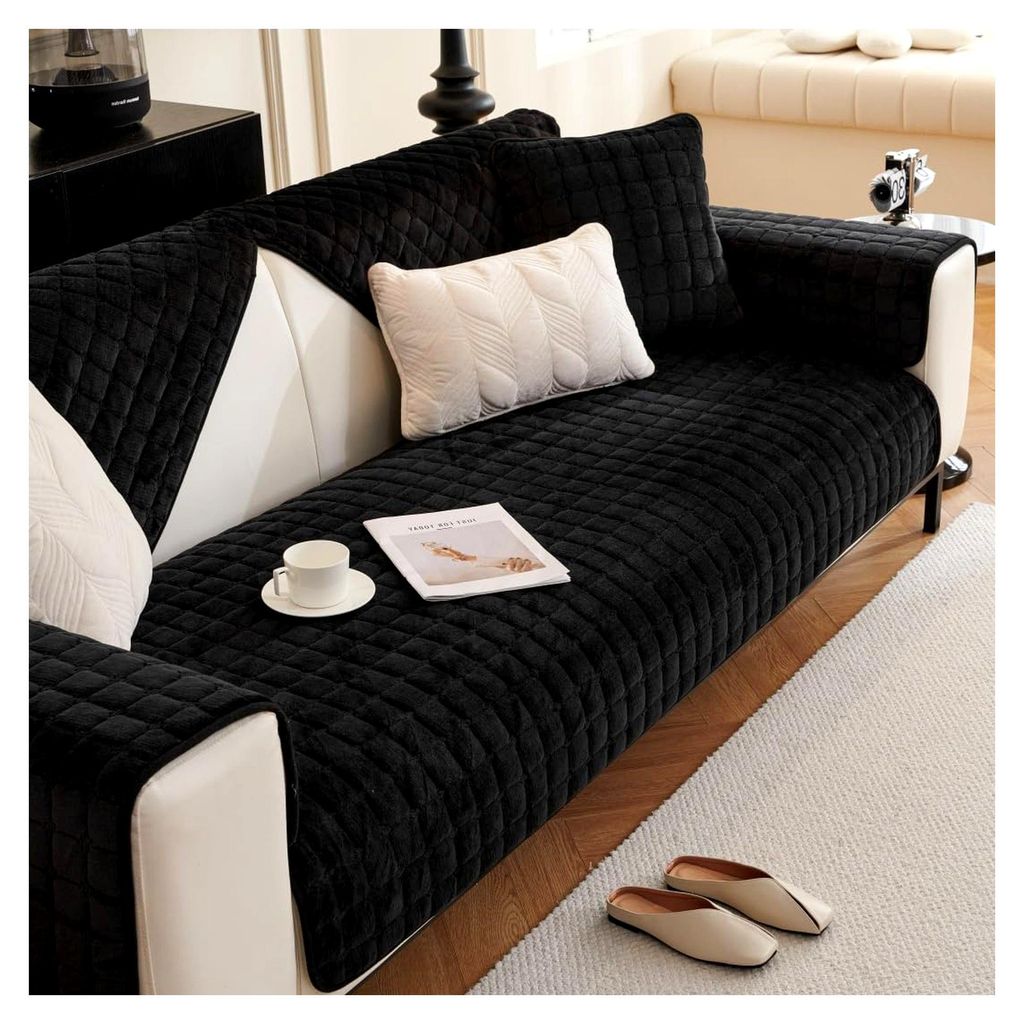 Weiche Flanell-Sofabezüge, waschbar, verdickter Sofa-Schonbezug, 1/2/3/4-Sitzer, rutschfester Sofaschutz, L-förmiger Möbelschutz (110 x 160 cm, ...