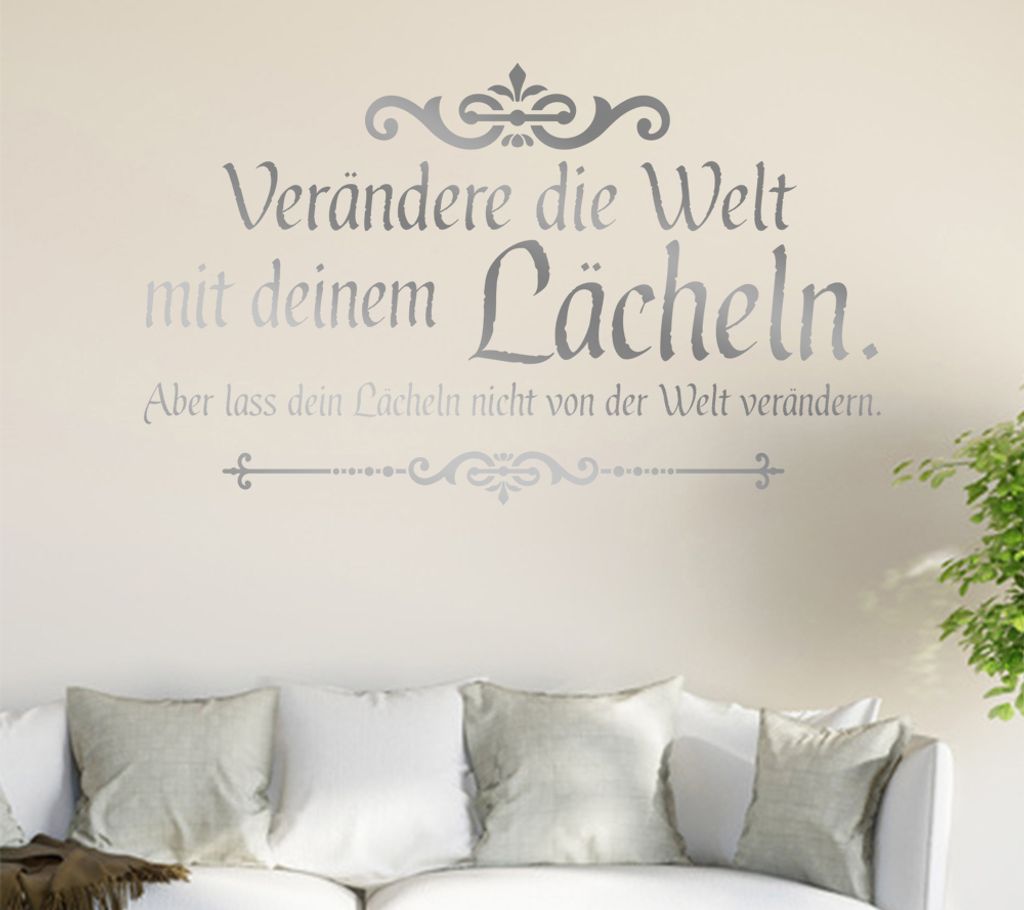 Verändere die Welt... Wandtattoo in 6 Größen - Wandaufkleber Wall Sticker - Dekoration, Küche, Wohnzimmer, Schlafzimmer, Badezimmer