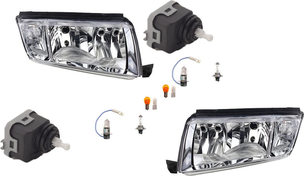 Johns, Scheinwerfer kompatibel zu Skoda Fabia ab 12/99 Leuch. Links Rechts + Stellmotor 6Y0941295 6Y1941015C 6Y1941015H 6Y1941015 6Y1941016H 6Y1941016