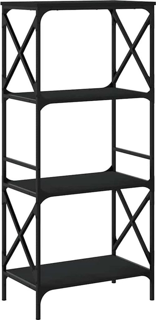 vidaXL Bücherregal 4 Böden Schwarz 59x35x132 cm Holzwerkstoff