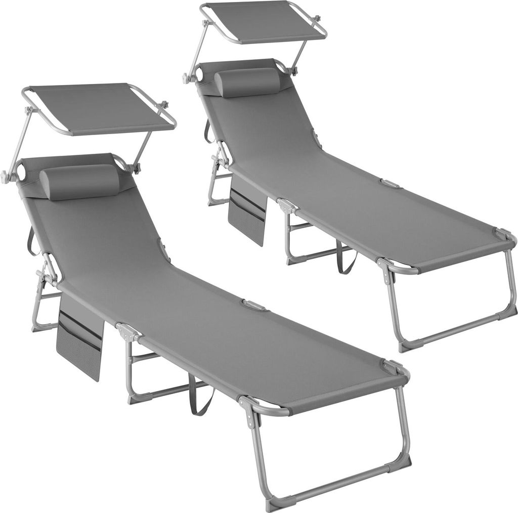 Lot de 2 bains de soleil Chloé 4 positions avec appui-tête Image du produit 
