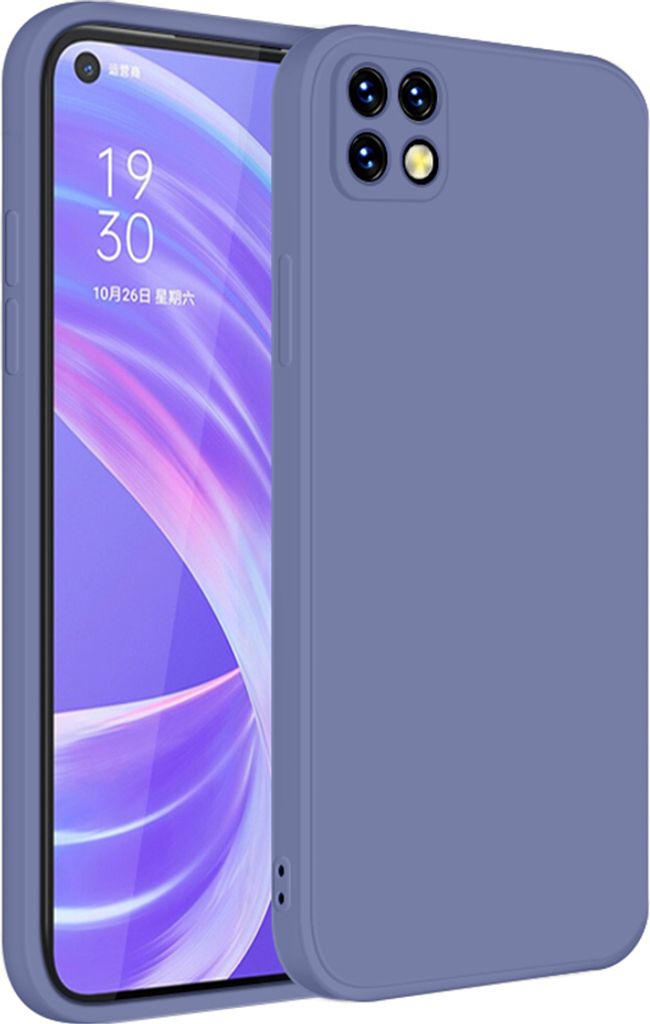 OPPO A72 5G Hülle, LaimTop Slim Liquid Silikon Gel Gummi Schutzhülle für OPPO A72 5G Grau