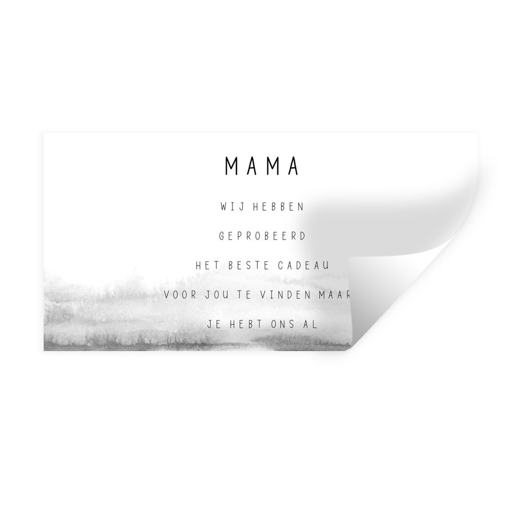 MuchoWow Wandtattoo Wandsticker Wandaufkleber Sprüche - Zitate Mama Du hast uns schon - Muttertagsgeschenk für Mama - schwarz-weiß 80x40 cm Se...