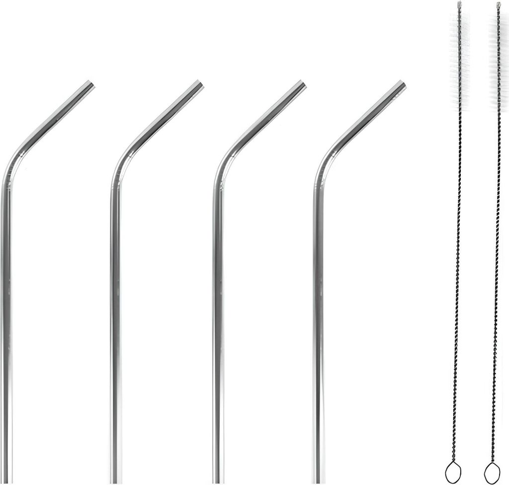 Trinkhalme Strohhalme Edelstahl wiederverwendbar 16 Stck+ 4 Reinigungsbürsten
