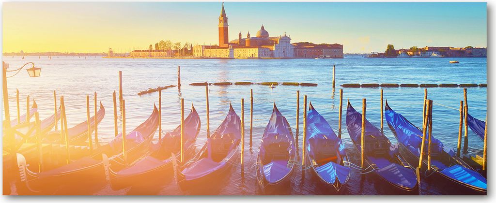 Tulup Küchenrückwand Spritzschutz aus Glas -125x50 -Spritzschutz auf gehärtetes Glas Deko Landschaften Venedig