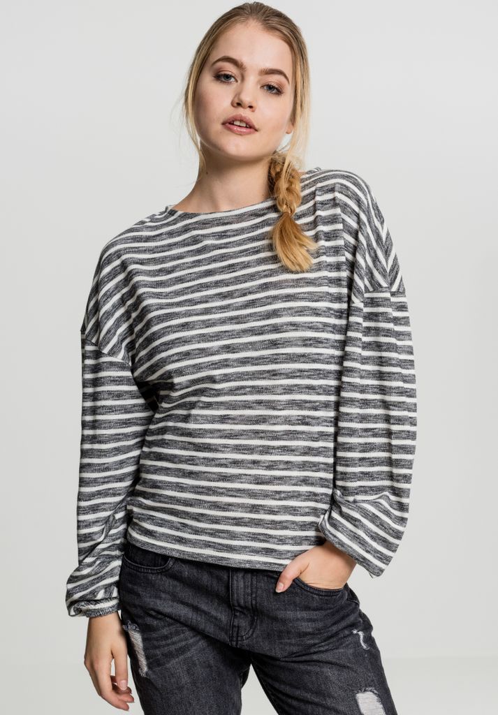 Urban Classics Ladies Oversize Stripe Pullover black/white Obrázek produktu 