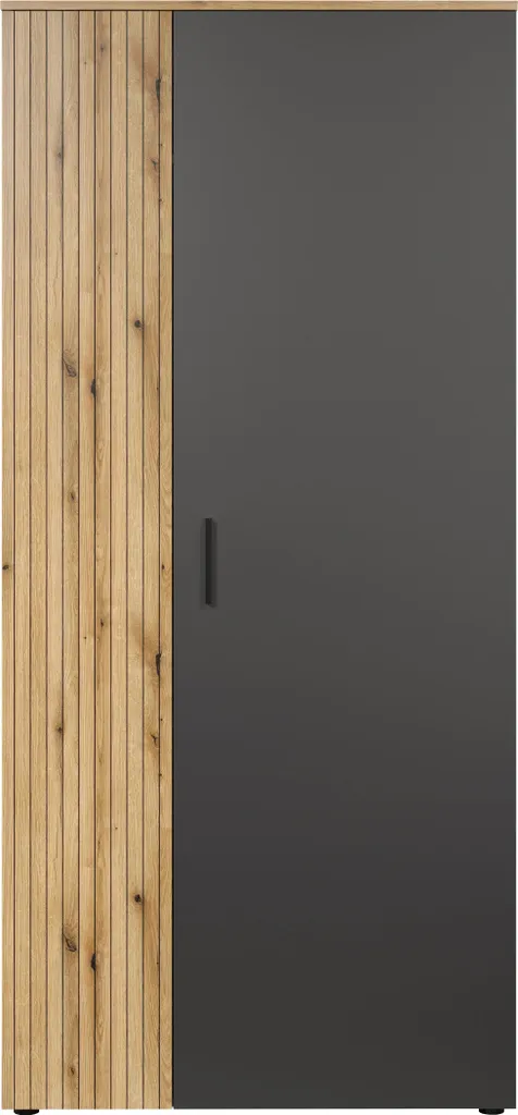 Armoire de rangement Esteban contre le désordre, dressing gris et chêne