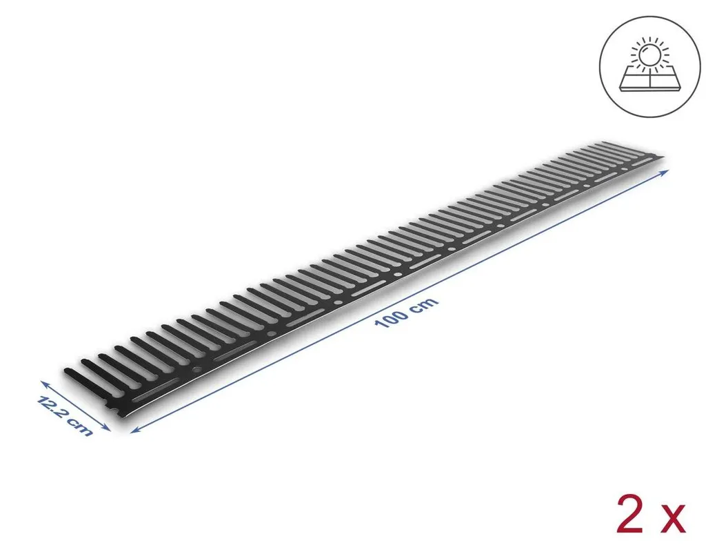 Barrière anti-pigeons marron pour panneaux solaires 2x1m - Ø 122 mm