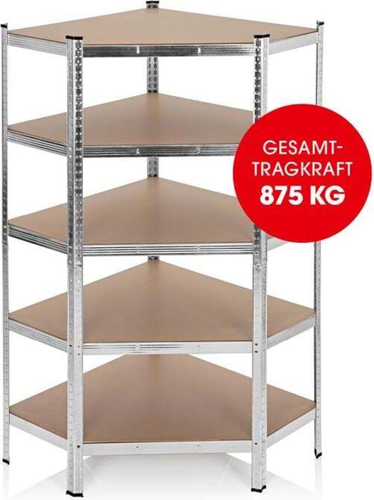 Rohový regál EASYmaxx s 5 nosnými dřevěnými policemi - 40 x Obrázek produktu 