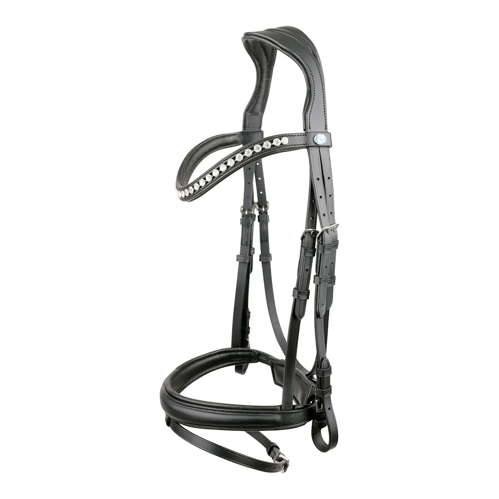 Filet Kieffer Essentials Xia noir idéal pour le dressage et l'obstacle