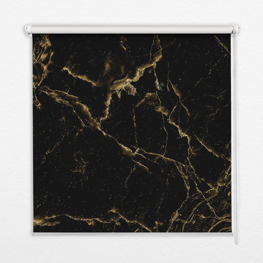 Seitenzug-Rollo Fensterrollo Jalousie - Lichtdurchlässig Springrollos - 150x240 cm - Schwarzer Marmor