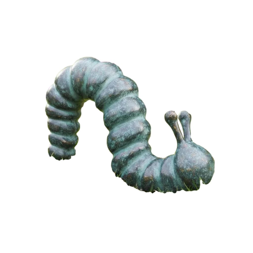 Raupe Bronzefigur für den Garten aus Bronze Neu Frostfest Witterungsbeständig Tierfigur Dekoration Insekt Metallfigur BOAN-2278BR