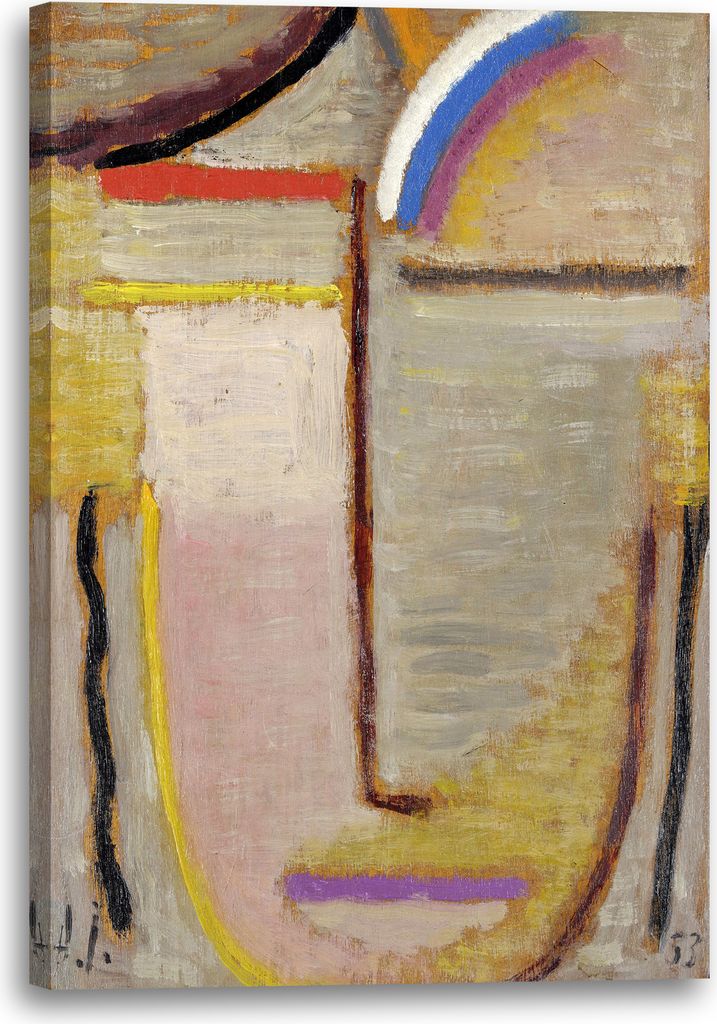 Leinwandbild (80x120cm): Alexej von Jawlensky - Abstrakter Kopf, echter Holz-Keilrahmen inkl. Aufhänger, handgefertigt in Deutschland