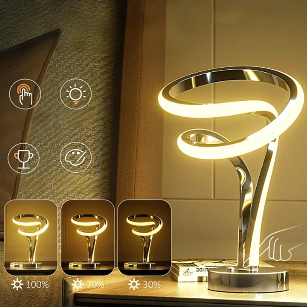 Lampe de chevet tactile LED spirale - Fini les interrupteurs difficiles - 7