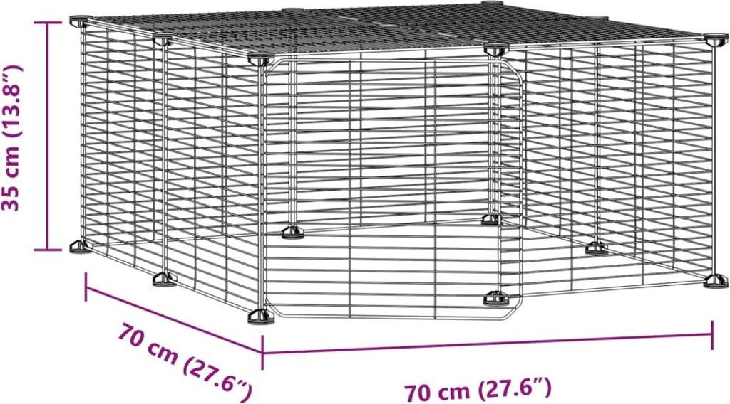 vidaXL 12-dielna klietka pre domáce zvieratá s dvierkami Obrázok produktu 1