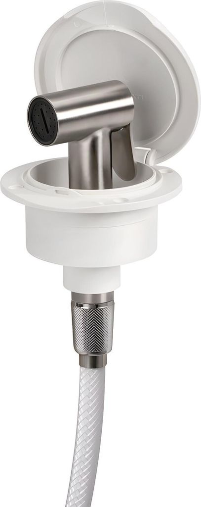 Premium Einbaudusche Classic Evo, Tiger Duschkopf Edelstahl, Deckdusche für Boote, Außendusche für Camper, Wohnmobile, Pool & Garten Größe: Ed...