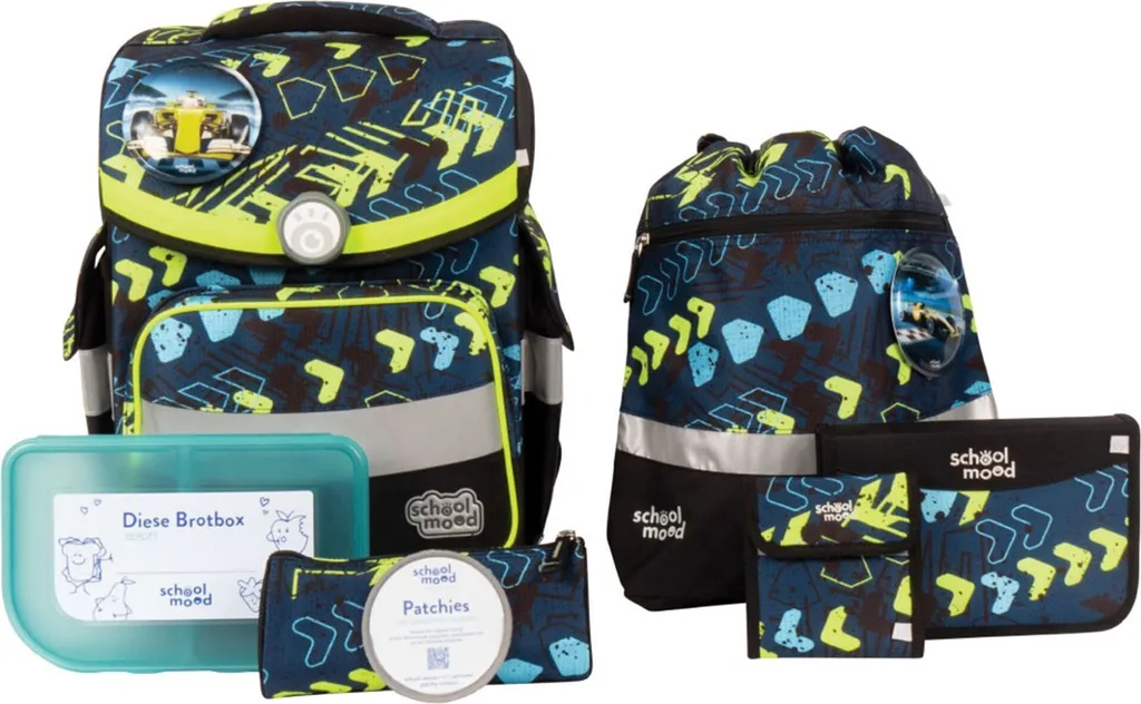 Sac d'école Ergonomique School-Mood Timeless Elias avec Sécurité LED Bleu