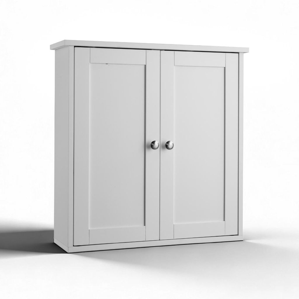 FCH Hängeschrank, Wandschrank mit 2 Tür, verstellbare Ablage, für Küchenschrank und über Waschbecken, 60 x 18 x 60 cm, Weiß