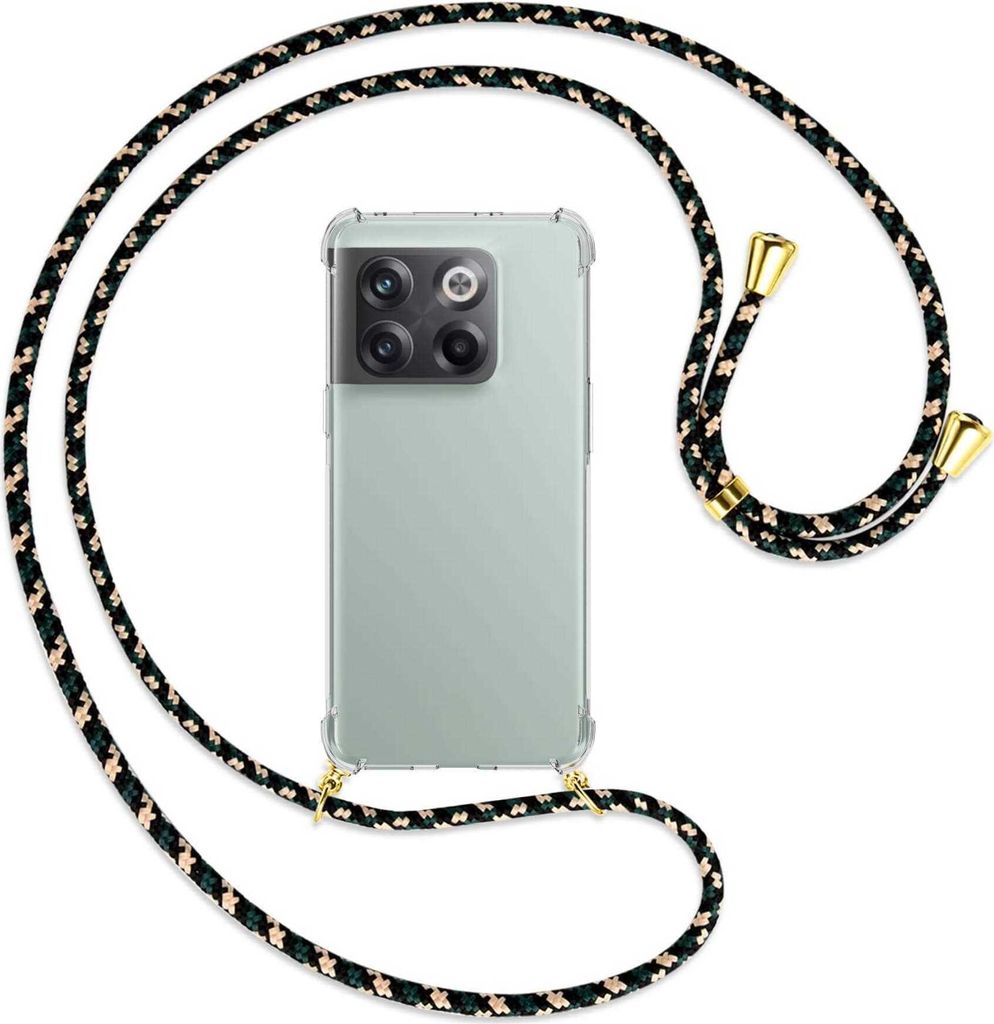Handykette Backcover-Schutzhülle mit Band (Metall goldfarben) für OnePlus 10T 5G (6.7'') - camouflage