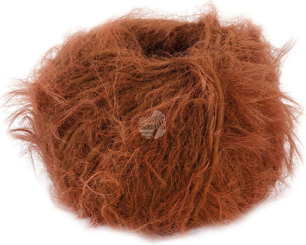 A ball of brown yarn.
