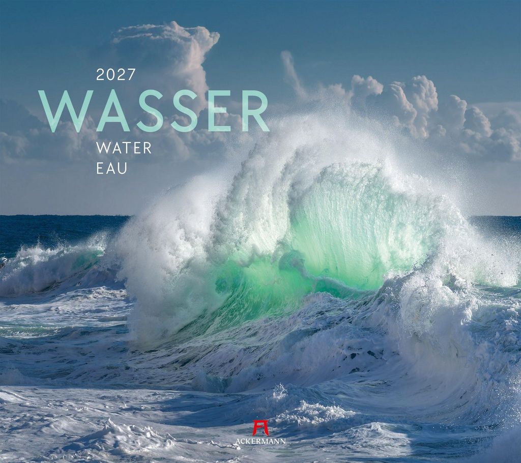 Ackermann Kunstverlag Wandkalender 2027 Wasser-Motive 54x48 cm, Spiralbindung, 3-sprachig