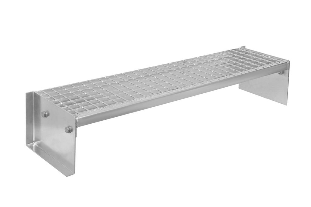 Standtreppe freistehend Treppe 1 Stufe, verzinkt | 20 cm Höhe | Metallstufe 700 x 270 cm