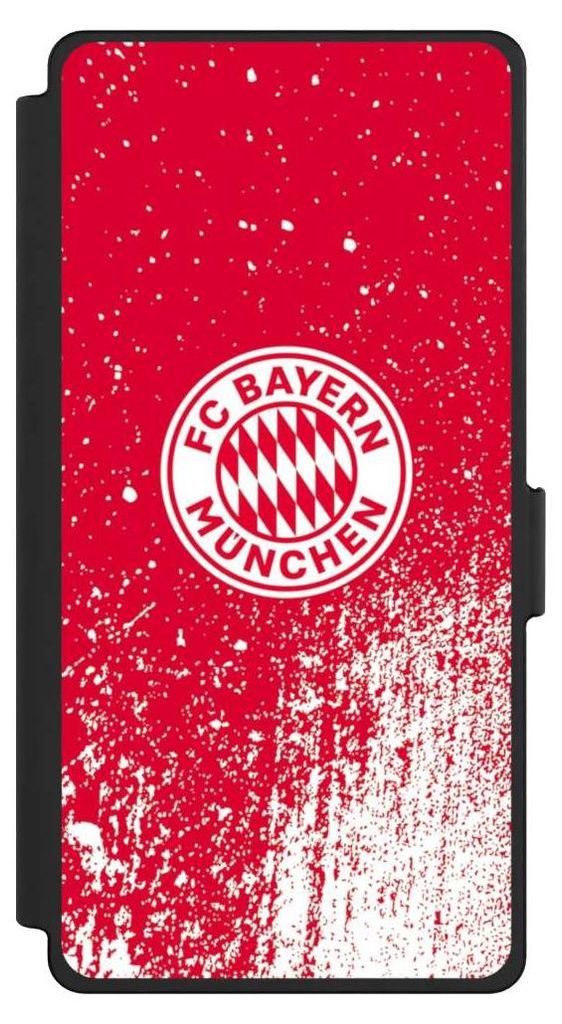 NIVOCASE Klapphülle für Samsung Galaxy S25 Ultra Handyhülle aus Kunst Leder NIVOflip schwarz FC Bayern München FCB Offizielles Lizenzprodukt