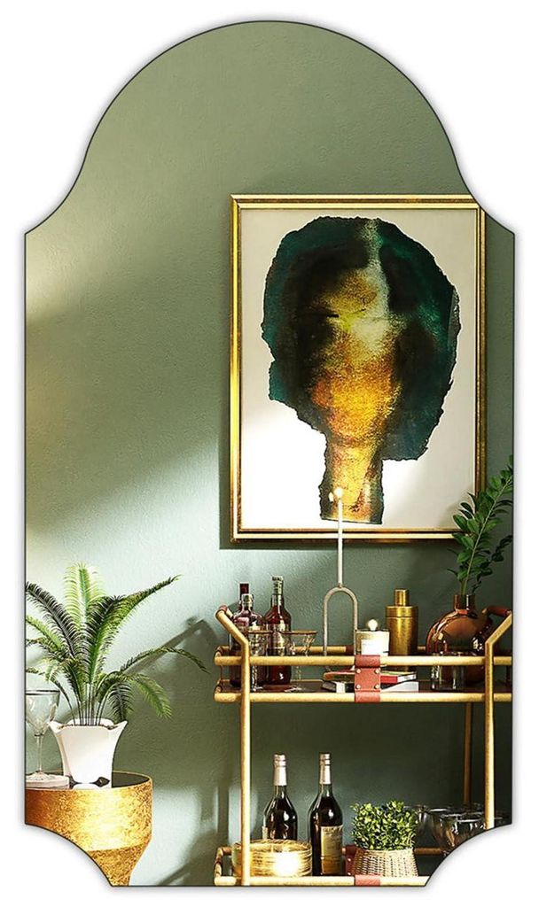 Zrkadlo na stenu bez rámu, 51x91 cm, nepravidelný tvar, MDF Obrázok produktu 