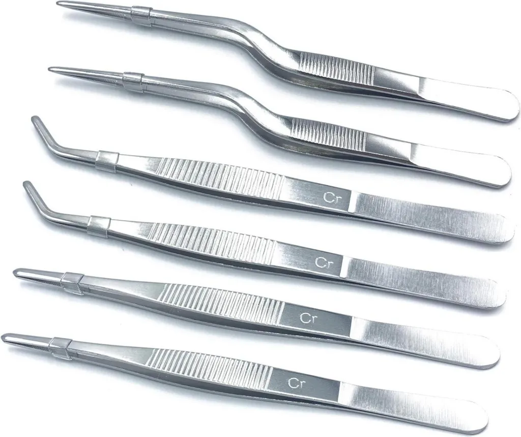 FRUTA Lot de 6 Pinces à Épiler en Acier Inoxydable de 16 cm Précision