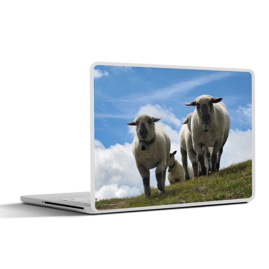 MuchoWow Laptop Aufkleber Sticker Cover Schafe - Berge - Alpen 30x21 cm - Sticker für Laptop - Selbstklebend